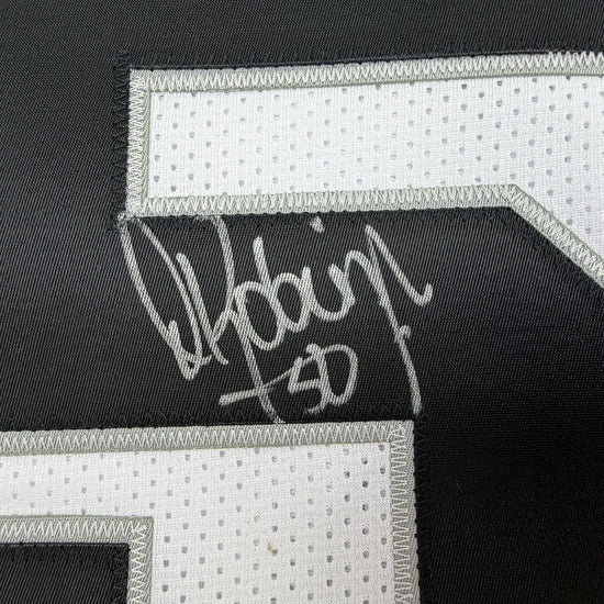 Autographed/Signed David Robinson San Antonio White Basketball Jersey Beckett BAS COA