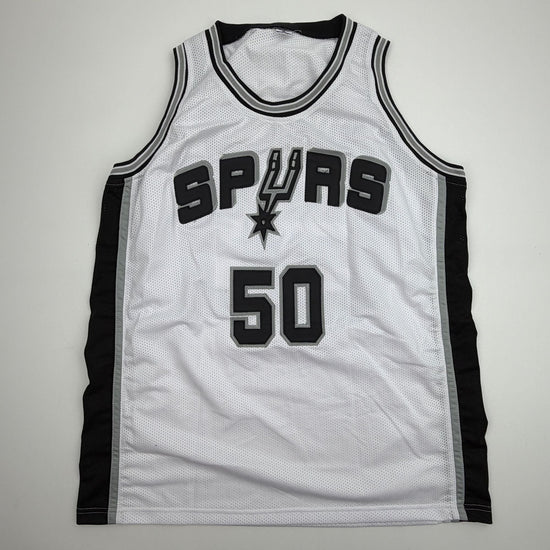Autographed/Signed David Robinson San Antonio White Basketball Jersey Beckett BAS COA