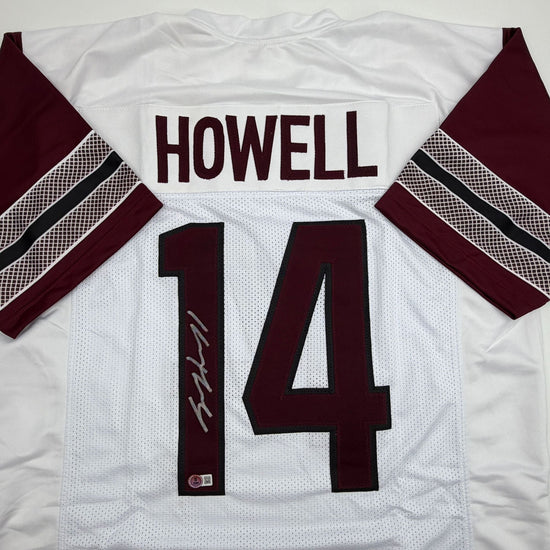 Autographed/Signed Sam Howell Washington White Football Jersey Beckett BAS COA