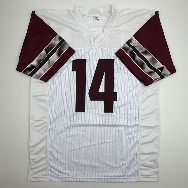 Autographed/Signed Sam Howell Washington White Football Jersey Beckett BAS COA