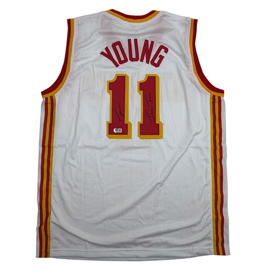 Autographed/Signed Trae Young Ice Trae Atlanta White Basketball Jersey Beckett BAS COA