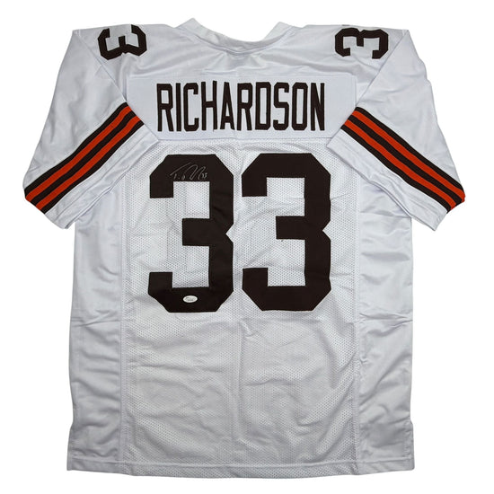 Autographed/Signed Trent Richardson Cleveland White Football Jersey JSA COA