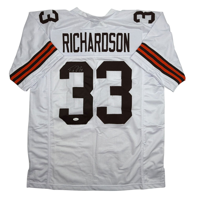 Autographed/Signed Trent Richardson Cleveland White Football Jersey JSA COA
