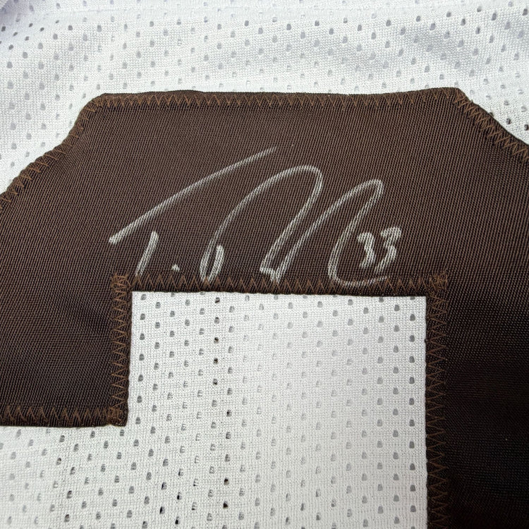 Autographed/Signed Trent Richardson Cleveland White Football Jersey JSA COA