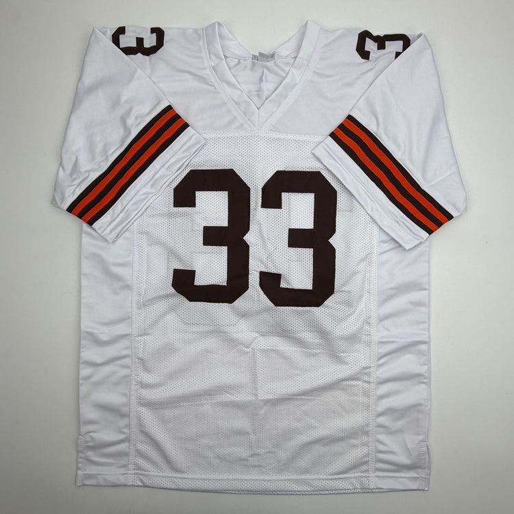 Autographed/Signed Trent Richardson Cleveland White Football Jersey JSA COA