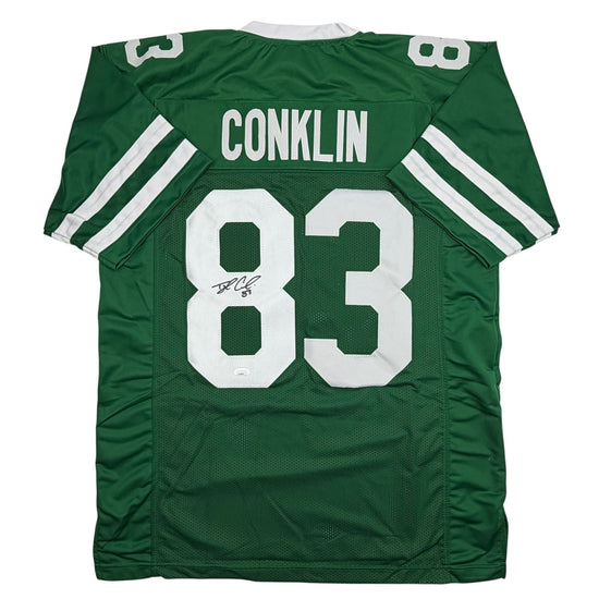 Autographed/Signed Tyler Conklin New York Green Football Jersey JSA COA