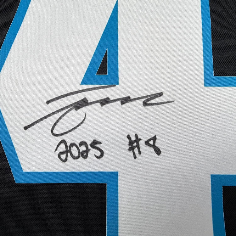 Framed Autographed/Signed Tetairoa McMillan 35x39 Carolina Panthers Black Authentic Football Jersey Fanatics COA