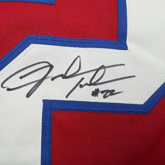 Framed Autographed/Signed Fred Jackson 35x39 Buffalo Red Football Jersey JSA COA