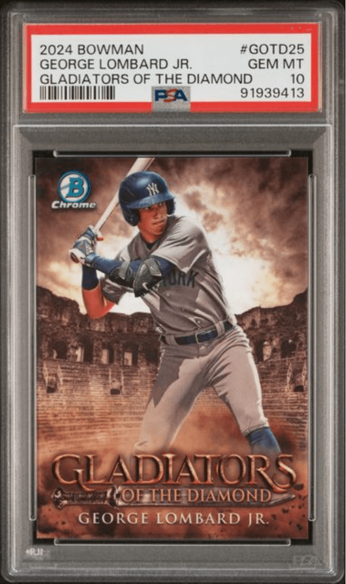 Graded 2024 Topps Bowman George Lombard Jr #BOTD25 Gladiators of the Diamond Rookie RC Baseball Card PSA 10 Gem Mint