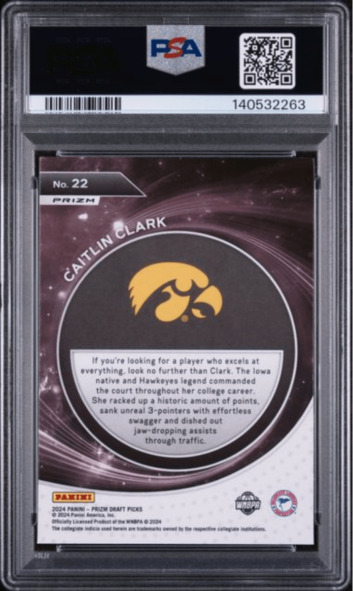 Graded 2024 Panini Prizm Draft Picks Caitlin Clark #22 Student Orientation Silver Prizm Rookie RC Basketball Card PSA 10 Gem Mint