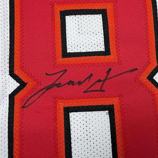 Framed Autographed/Signed Leonard Fournette 35x39 Tampa Bay White Football Jersey Beckett BAS COA