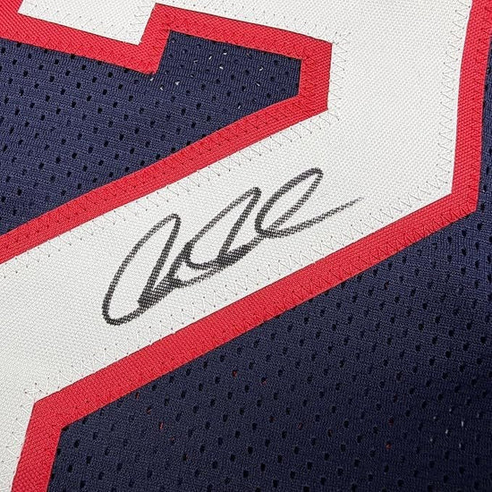 Framed Autographed/Signed Joe Johnson 35x39 Atlanta Blue Basketball Jersey Beckett BAS COA