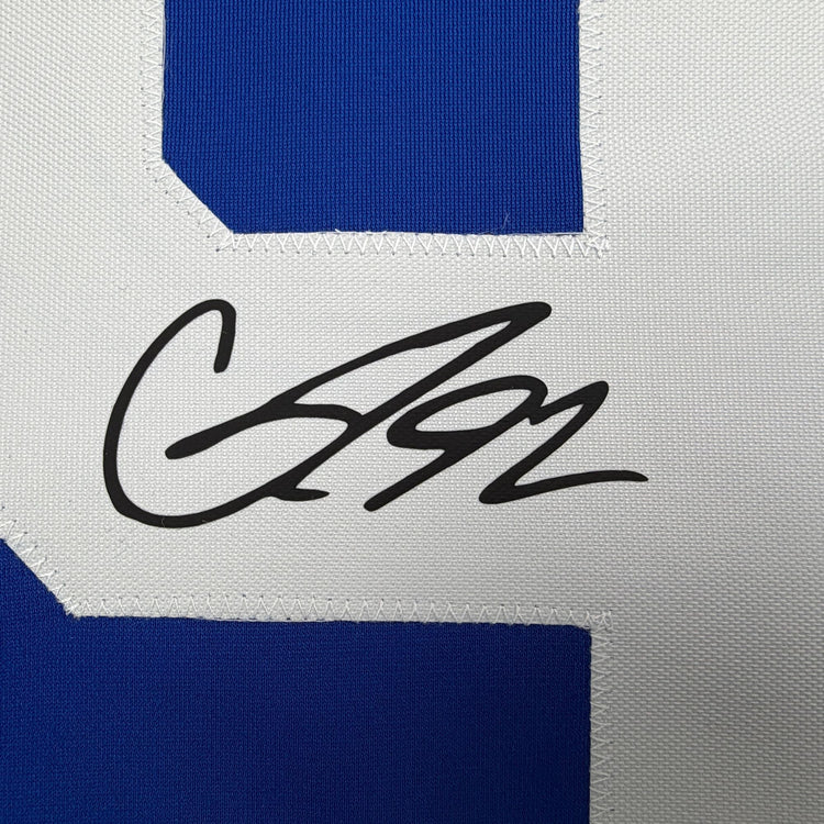 Facsimile Autographed Gavin McKenna Toronto Blue Reprint Laser Auto Hockey Jersey Size Men's XL