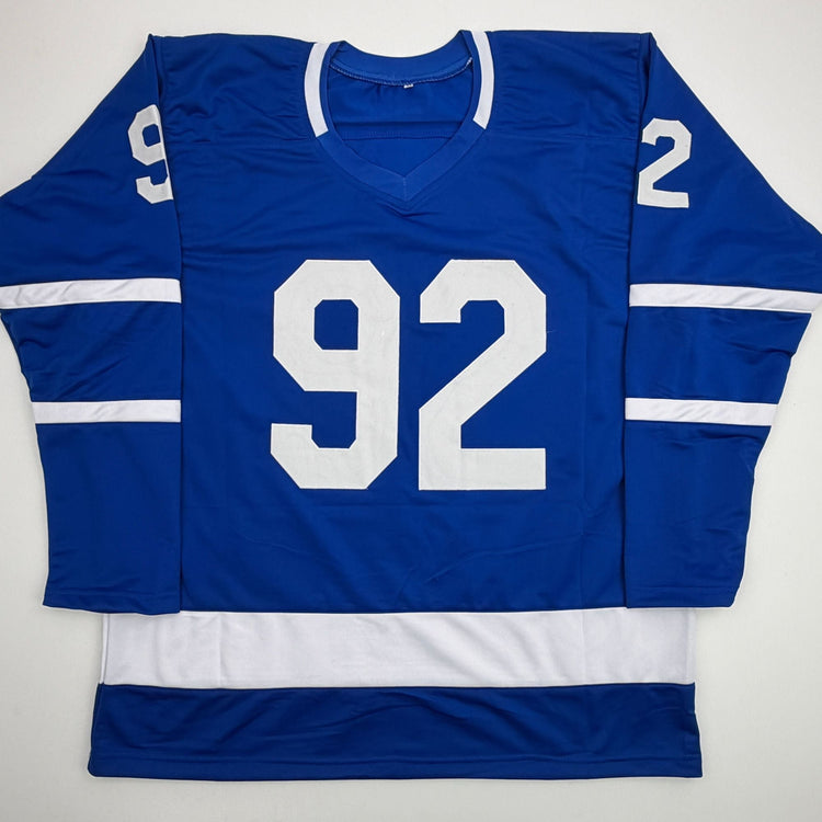 Facsimile Autographed Gavin McKenna Toronto Blue Reprint Laser Auto Hockey Jersey Size Men's XL