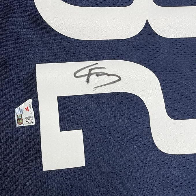 Framed Autographed/Signed Cooper Flagg 35x39 Dallas Mavericks Navy Blue Authentic Basketball Jersey Fanatics COA