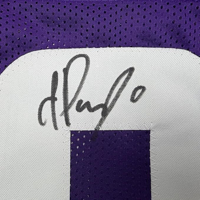 Framed Autographed/Signed Ivan Pace Jr. 35x39 Minnesota Purple Football Jersey Beckett BAS COA