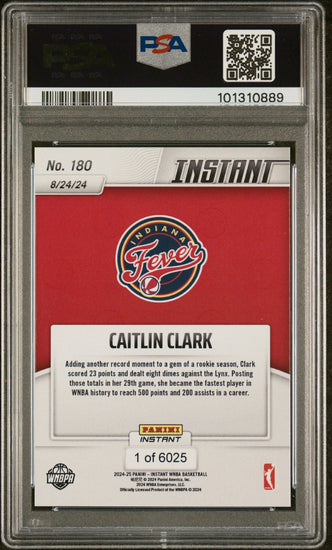 Graded 2024 Panini Instant WNBA Caitlin Clark #180 Rookie RC Basketball Card PSA 10 Gem Mint
