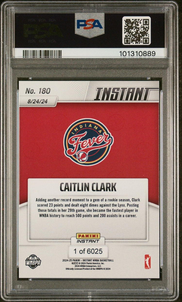 Graded 2024 Panini Instant WNBA Caitlin Clark #180 Rookie RC Basketball Card PSA 10 Gem Mint