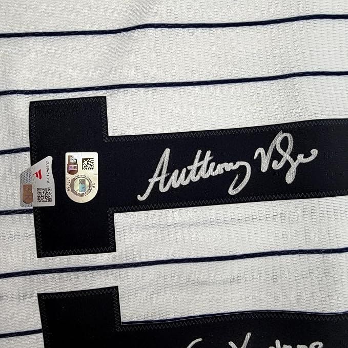 Framed Autographed/Signed Anthony Volpe 35x39 New York Yankees Pinstripe Authentic Baseball Jersey Fanatics & MLB COA