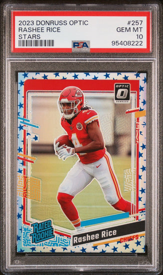Graded 2023 Panini Donruss Optic Rashee Rice #257 Stars Rookie RC Football Card PSA 10 Gem Mint