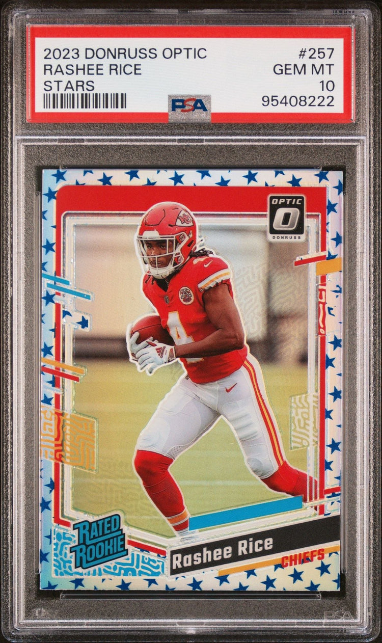 Graded 2023 Panini Donruss Optic Rashee Rice #257 Stars Rookie RC Football Card PSA 10 Gem Mint