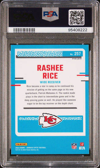 Graded 2023 Panini Donruss Optic Rashee Rice #257 Stars Rookie RC Football Card PSA 10 Gem Mint