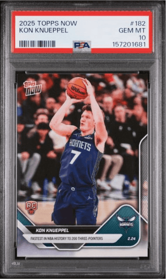 Graded 2025 Topps Now Kon Knueppel #182 Rookie RC Basketball Card PSA 10 Gem Mint