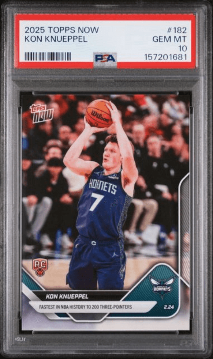 Graded 2025 Topps Now Kon Knueppel #182 Rookie RC Basketball Card PSA 10 Gem Mint