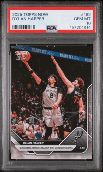 Graded 2025 Topps Now Dylan Harper #183 Rookie RC Basketball Card PSA 10 Gem Mint