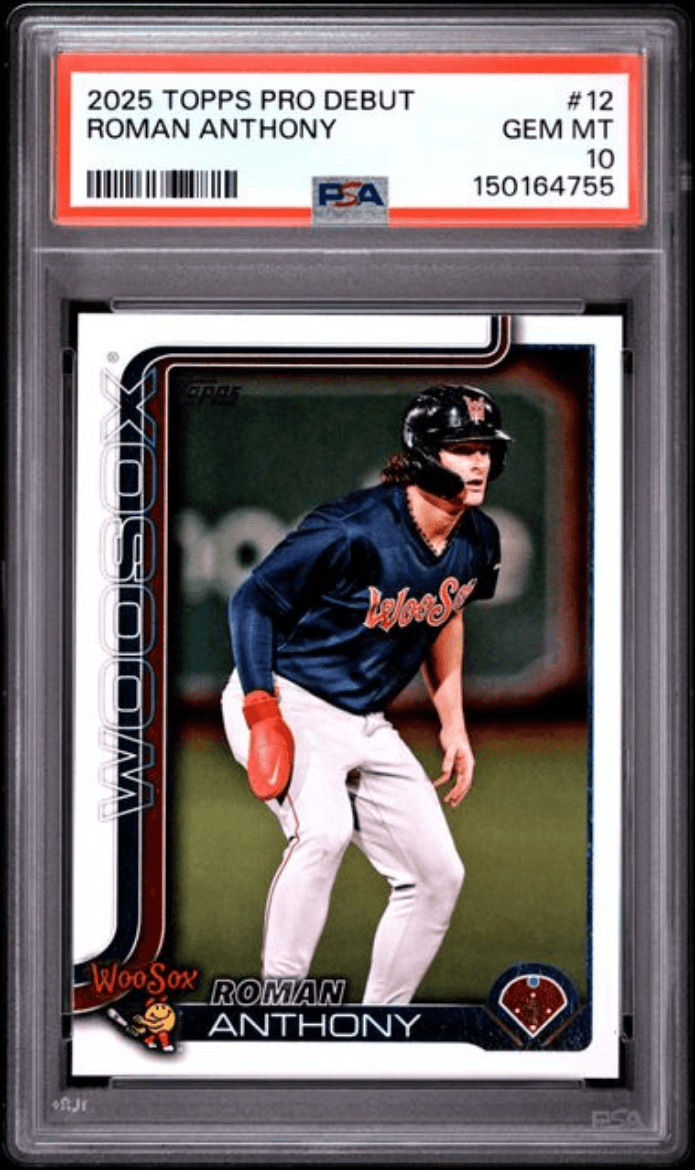Graded 2025 Topps Pro Debut Roman Anthony #12 Rookie RC Baseball Card PSA 10 Gem Mint