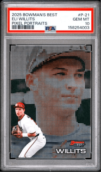 Graded 2025 Topps Bowmans Best Eli Willits #P21 Pixel Portraits Rookie RC Baseball Card PSA 10 Gem Mint