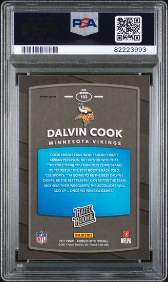 Graded 2017 Panini Donruss Optic Davlin Cook #193 Red/Yellow Rookie RC Football Card PSA 10 Gem Mint