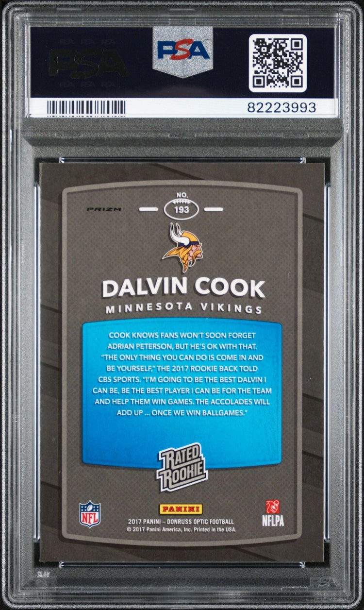 Graded 2017 Panini Donruss Optic Davlin Cook #193 Red/Yellow Rookie RC Football Card PSA 10 Gem Mint
