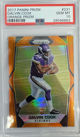 Graded 2017 Panini Prizm Davlin Cook #231 Orange Prizm /275 Rookie RC Football Card PSA 10 Gem Mint