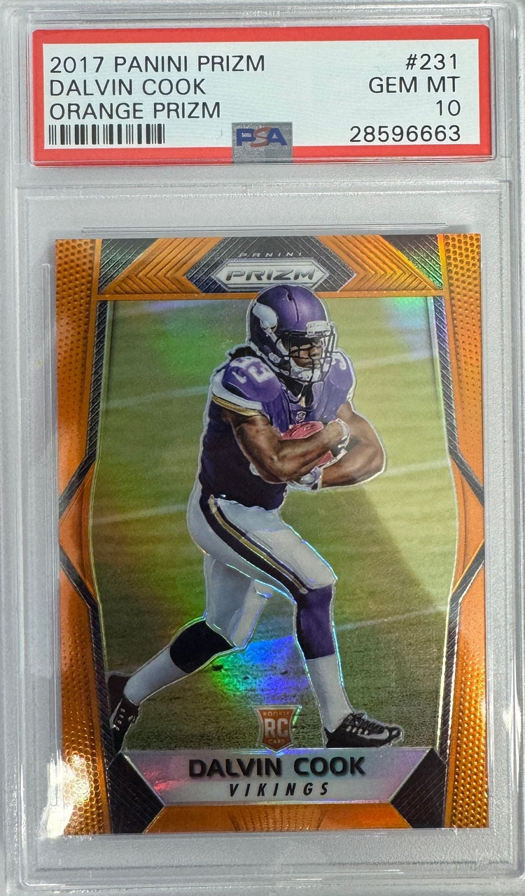 Graded 2017 Panini Prizm Davlin Cook #231 Orange Prizm /275 Rookie RC Football Card PSA 10 Gem Mint