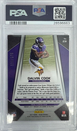 Graded 2017 Panini Prizm Davlin Cook #231 Orange Prizm /275 Rookie RC Football Card PSA 10 Gem Mint