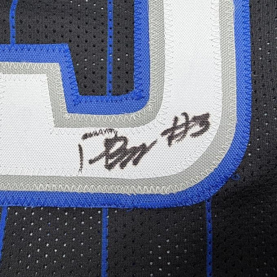 Framed Autographed/Signed Desmond Bane 35x39 Orlando Black Pinstripe Basketball Jersey Beckett BAS COA