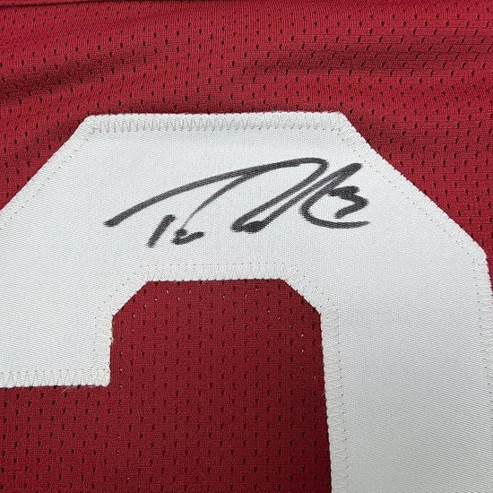 Framed Autographed/Signed Trent Richardson 35x39 Roll Tide Alabama Red College Football Jersey Beckett BAS COA