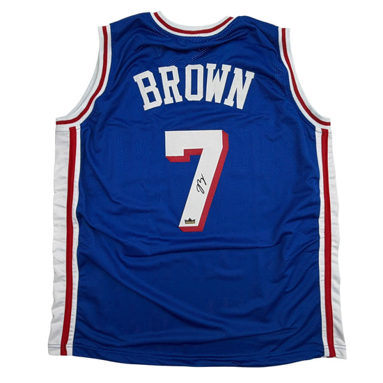 Facsimile Autographed Jaylen Brown Philadelphia Black Reprint Laser Auto Basketball Jersey Size Men's XL
