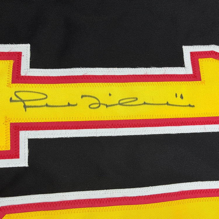 Autographed/Signed Trevor Linden Vancouver Black Hockey Jersey Beckett BAS COA