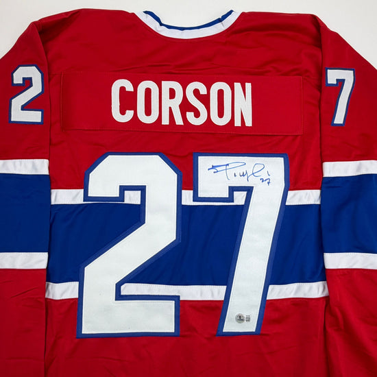 Autographed/Signed Shayne Corson Montreal Red Hockey Jersey Beckett BAS COA