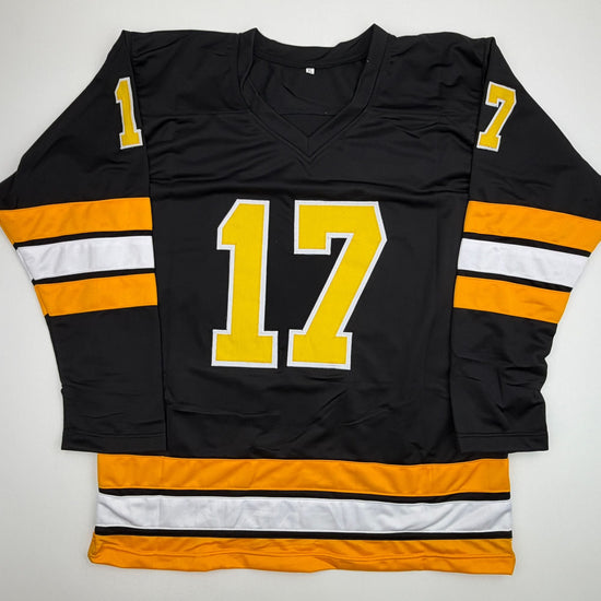 Autographed/Signed Milan Lucic Boston Black Hockey Jersey Beckett BAS COA