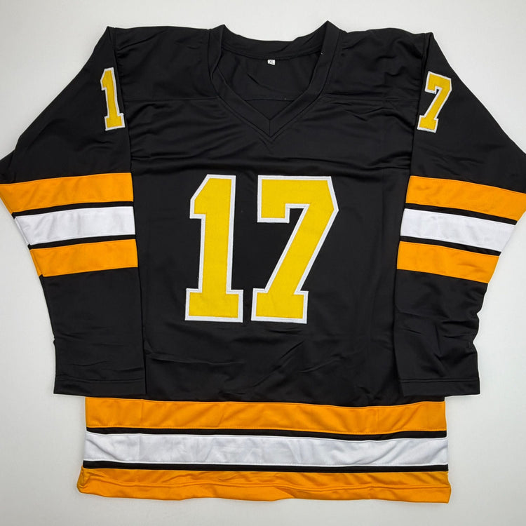 Autographed/Signed Milan Lucic Boston Black Hockey Jersey Beckett BAS COA