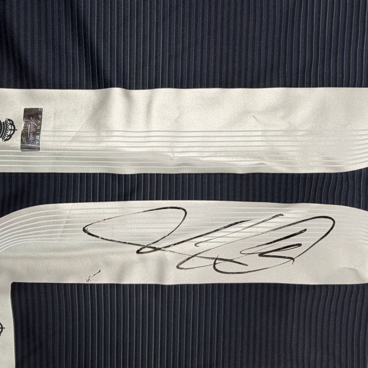 Autographed/Signed Kylian Mbappe Real Madrid Navy Blue Soccer Jersey Panini Authentic COA