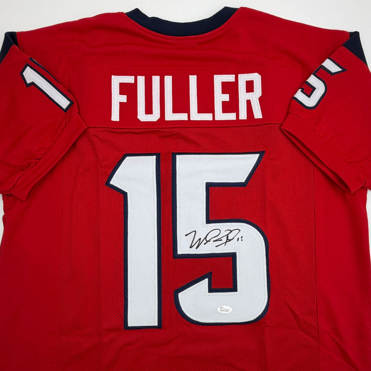 Autographed/Signed Will Fuller Houston Red Football Jersey JSA COA