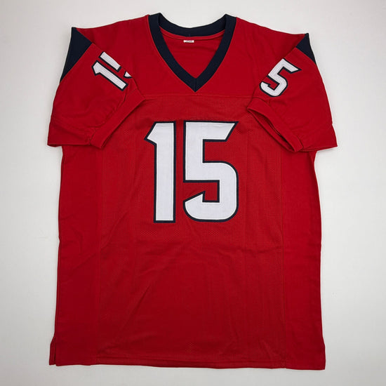 Autographed/Signed Will Fuller Houston Red Football Jersey JSA COA