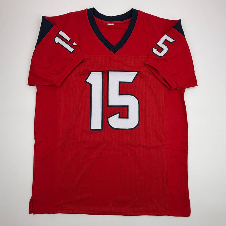 Autographed/Signed Will Fuller Houston Red Football Jersey JSA COA