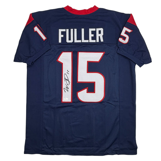Autographed/Signed Will Fuller Houston Blue Football Jersey JSA COA