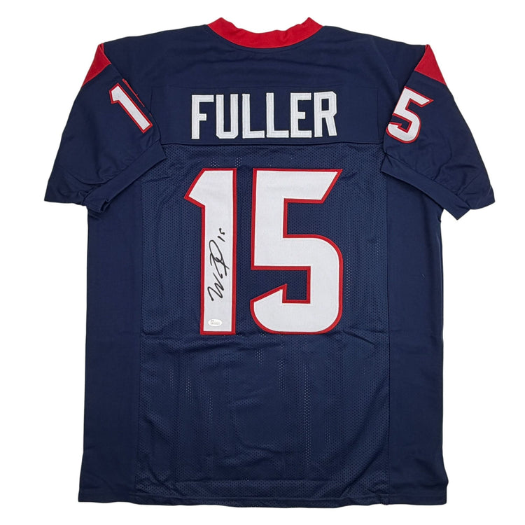 Autographed/Signed Will Fuller Houston Blue Football Jersey JSA COA