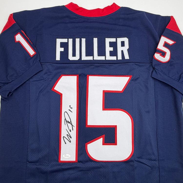 Autographed/Signed Will Fuller Houston Blue Football Jersey JSA COA